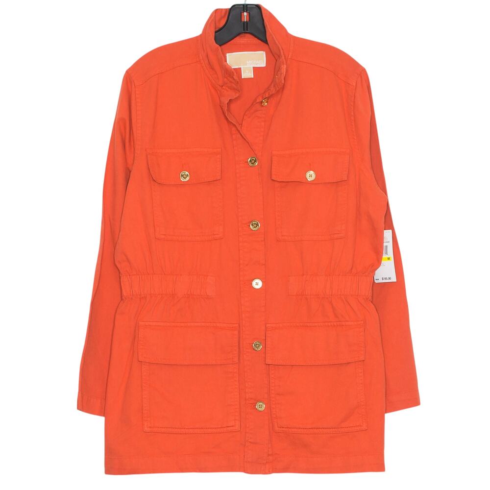 NWT Michael Kors Jacket Chore Coat Barn Utility Retro Statement Orange Medium